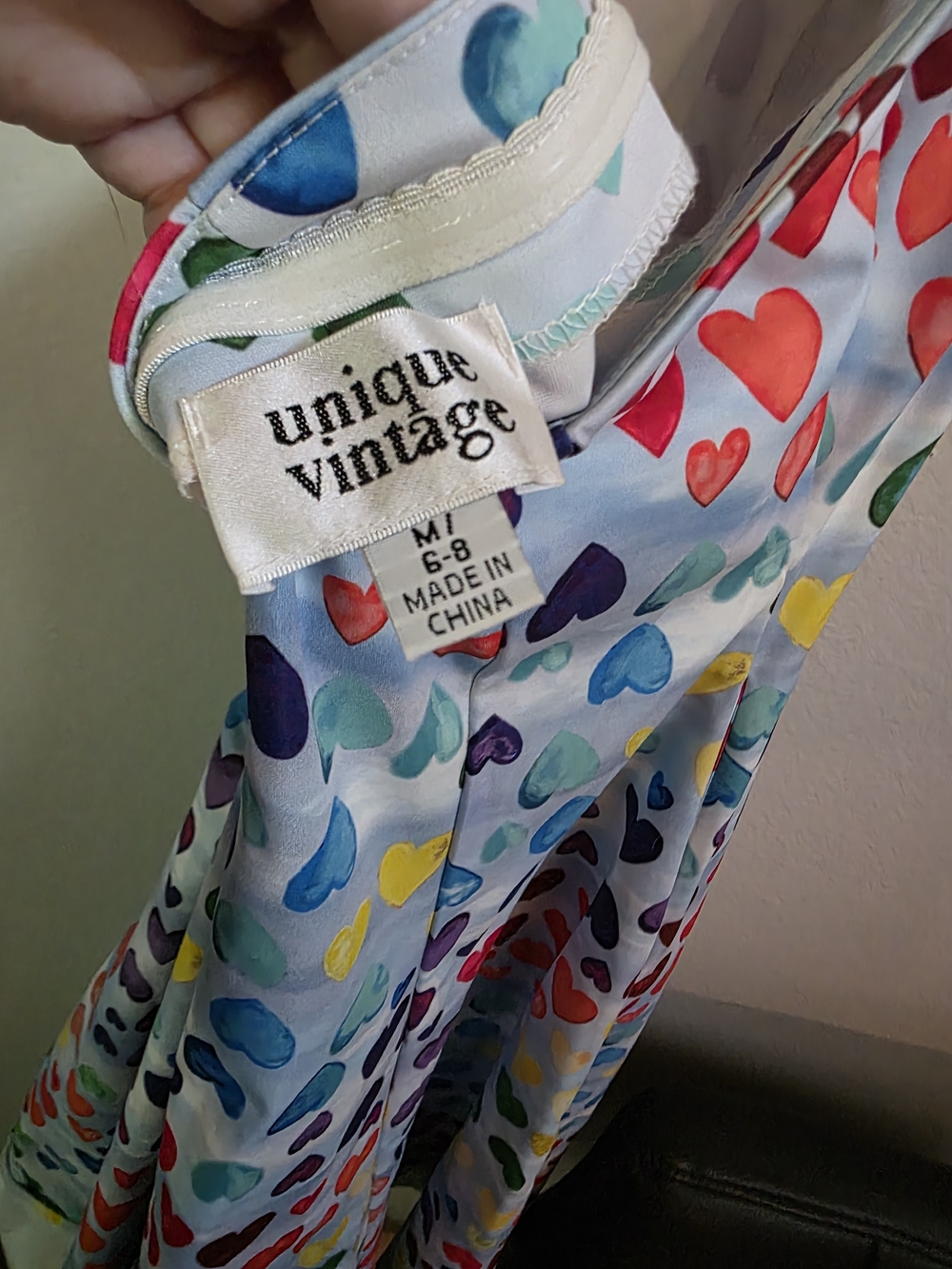 Unique Vintage Backless Dress with Multicolor Hearts - Picture 6 of 6